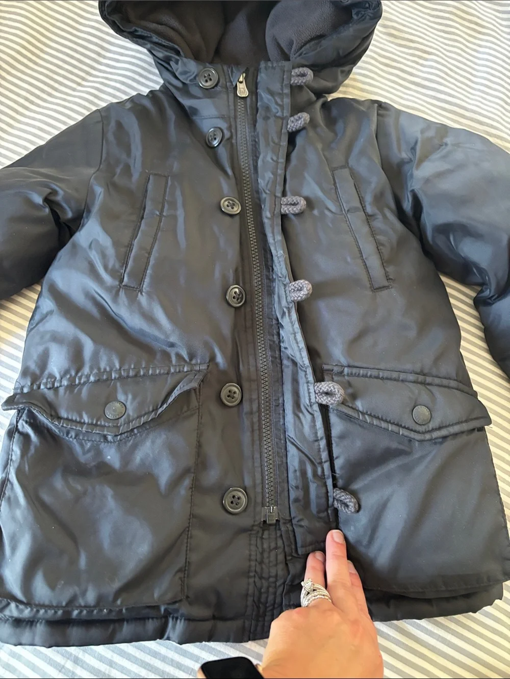 GAP Black Hooded Puffer Coat for Kids